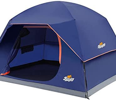 Tent 6-Person Camping Tents, Waterproof Windproof Family Tent with Removable Top Rainfly