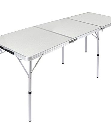 Folding Camping Table 6ft, Portable Lightweight Tri-fold Outdoor Table