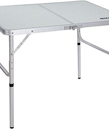 Compact and Durable Aluminum Folding Picnic Table - Adjustable Height and Lightweight for Outdoor and Indoor Use - 3 Foot (36x24 inch), White.