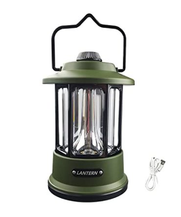 Military Green LED Camping Lantern Battery Powered