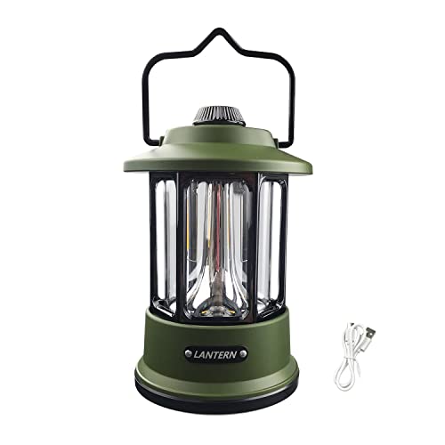 Military Green LED Camping Lantern Battery Powered