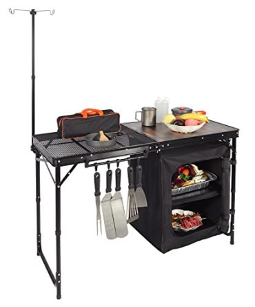 Hiking Portable Camping Kitchen Table with Storage Organizer