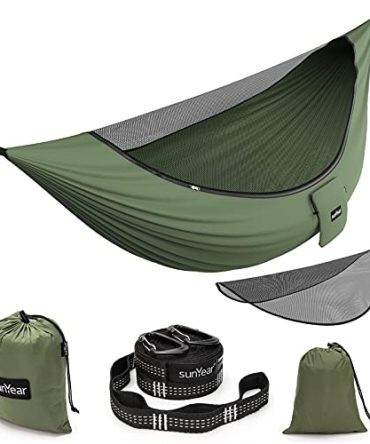 Sunyear Camping Hammock with Removable No See-Um Net