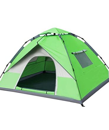 3-4 Person Pop Up Tent - Waterproof & Windproof, with Top Rainfly and Carrying Bag for Camping, Hiking, and Beach