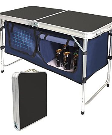 Folding Camping Table with Storage Compartment Camp Kitchen