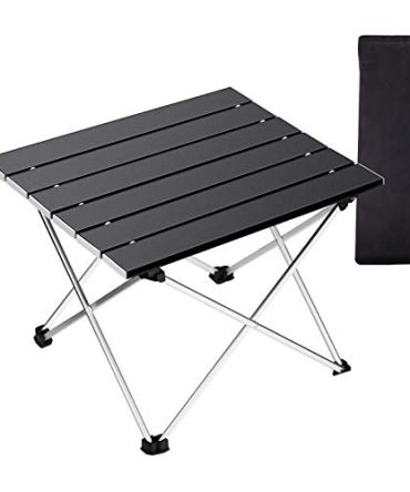 Portable Camping Table 1 Pack, Folding Side Table Aluminum Top for Outdoor Cooking