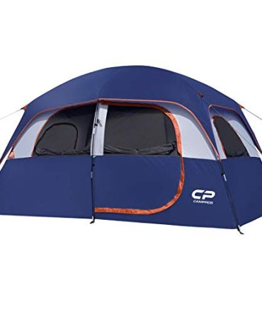 Tent-6-Person-Camping-Tents, Waterproof Windproof Family Tent with Top Rainfly