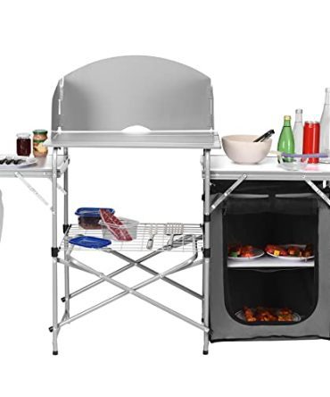 Portable Outdoor Cooking Table with Storage