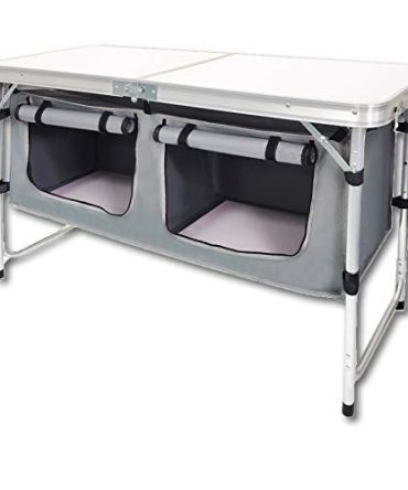 Camping Folding Tables with 3 Adjustable Height Legs