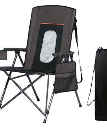 Folding Camping Chair High Back Cup Holder Hard