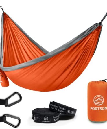 Camping, Portable, Double Hammock- Tree-Friendly Straps-2 Persons