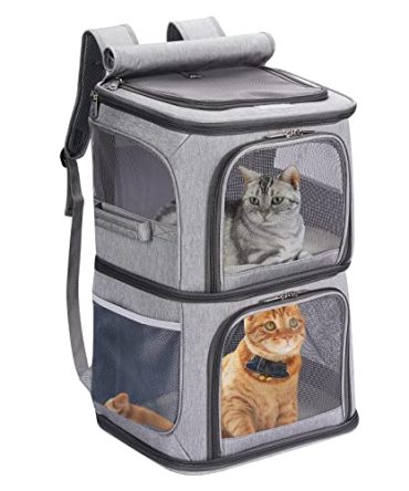 VOISTINO 2-in-1 Double Pet Carrier Backpack for Small Cats and Dogs