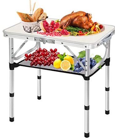 3 Adjustable Height Portable Camping Table