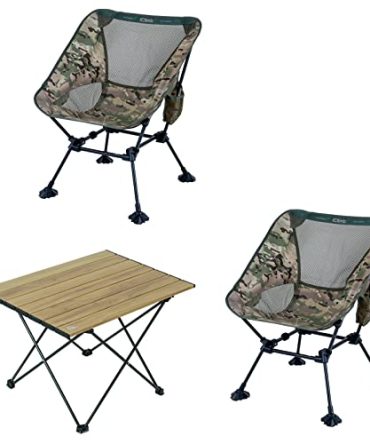 Anti-Sinking Large Feet Chair and 1 Folding Table Bundle