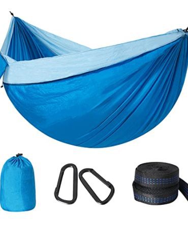 Double Camping Hammock, 100% Recyclable with Tree Straps, Lightweight, Backpacking, Travel, Beach, Hiking