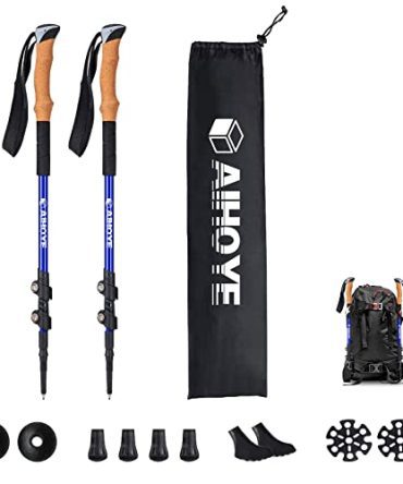 Adjustable Hiking Walking Sticks Collapsible Lightweight