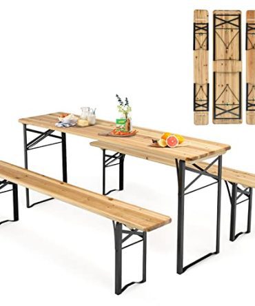 Hiking Foldable Picnic Table with Benches