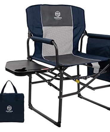 Extra Compact Folding Camping Chair with Large Side Table