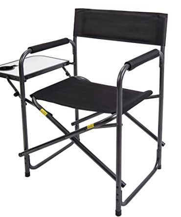 Outdoor Folding Directors Chair with Collapsible Side Tabl