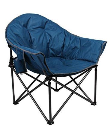 Oversized Camping Chairs Padded Moon Club Chair Portable with Folding Cup Holder