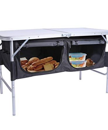 Camping Table with Oxford Storage Organizer Adjustable Height