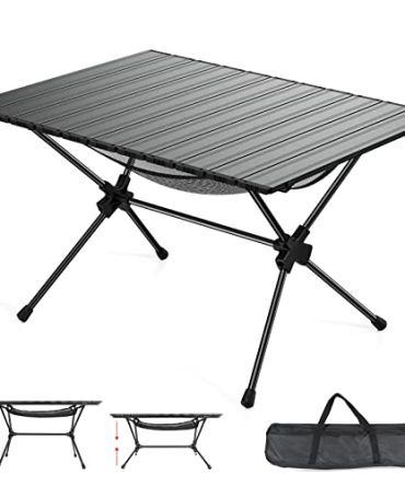 Folding Camping Table, Large Camping Table 2 Height Adjustable, Load 63lb