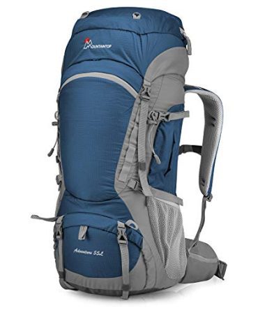 55L Hiking Backpack with Rain Cover - Sapphire Blue New