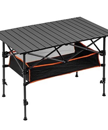 Night Cat Camping Table with Storage Basket