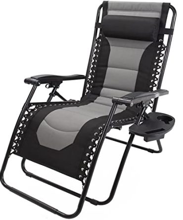 Outdoor Zero Gravity Chair Padded Adjustable Folding