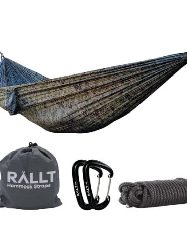 Camping Hammock & Carabiners - Portable Set Includes