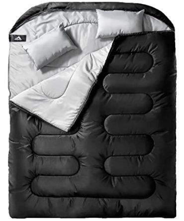 MEREZA Double Sleeping Bag for Adults Men Kids with Pillow