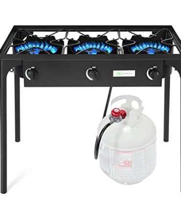 3 Burner Propane Cooker w/Detachable Legs & CSA Regulator