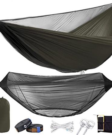 Hiking Double Hammock with Tree Straps and Bug Net for Travel