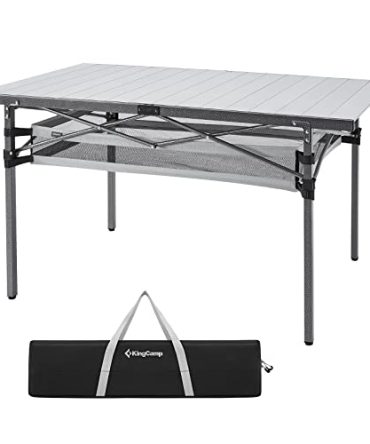 Stable Adjustable Feet Table with Carry Bag for Outdoor Camp Picnic