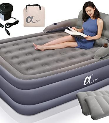 A-ER-FA Queen Size Air Mattress with Headboard