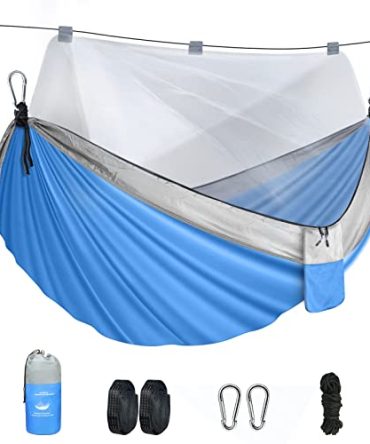 Portable Camping Nylon Hammock with Net for 2 Persons