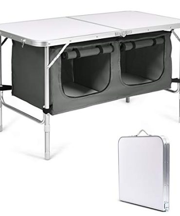 Lightweight Hiking Folding Camping Table with Storage