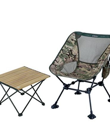 Anti-Sinking Large Feet Chair and 1 Folding Table Bundle