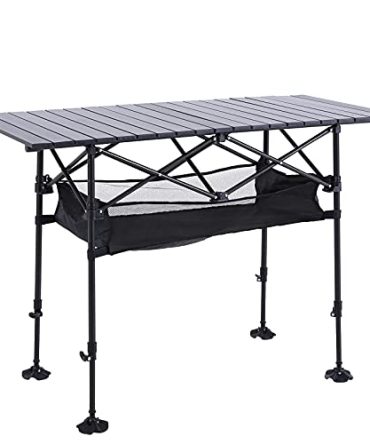 Hicking Portable Table with Storage Adjustable Aluminum