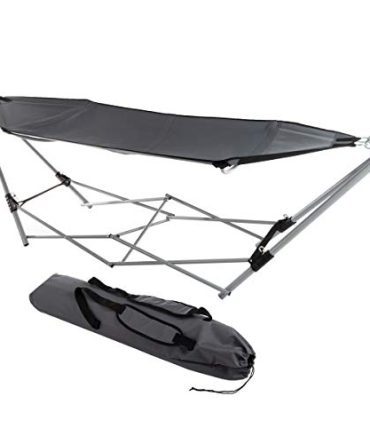 Lavish Home Portable Hammock with Stand, Gray