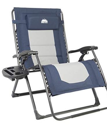 Padded Reclining Folding Lounger with Pillow,