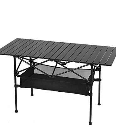 Aluminum Folding Table with Large Storage Organizer