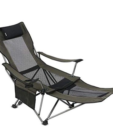 Camping Folding Portable Mesh Chair with Removable Footrest