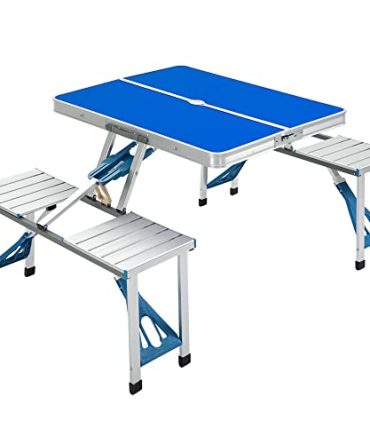 Outsunny Porch or Camping Picnic Table Folding with Carry Handle, Portable Outdoor Table