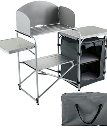 VEVOR Aluminum Portable Folding Picnic Station with Windshield