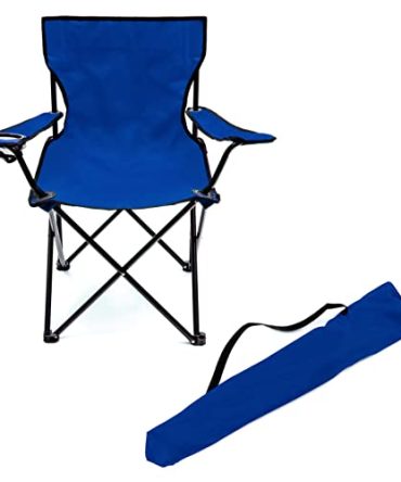 Trademark Innovations Portable Folding Blue Camp Chair