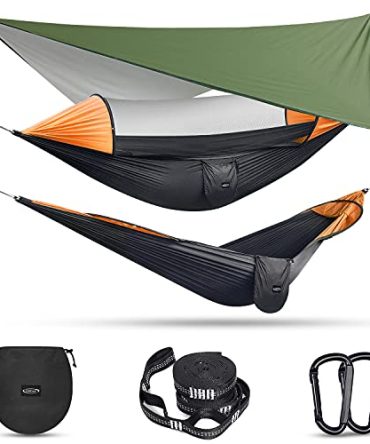 Large Camping Hammock with Mosquito Net and Rain Fly- 2 Person