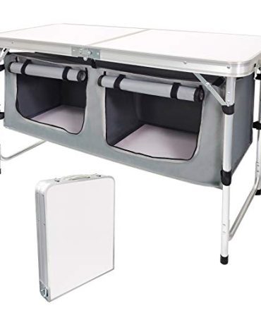 Outdoor Folding Camping Table with Storage Organizer