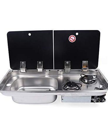 2 Burners Camp Stove Hob with Sink Combo and Faucet