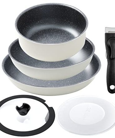 Kitchen Non-Stick Cookware Sets with Removable Handle